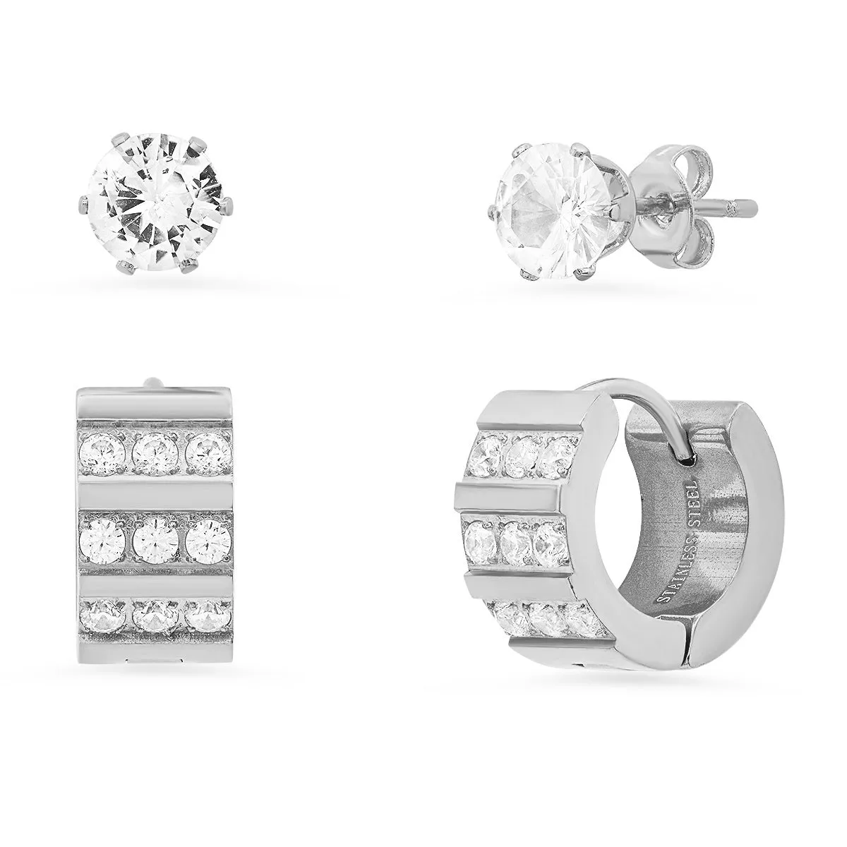 Icy Huggie Hoops + CZ Studs sold by Zulily product image thumbnail 2
