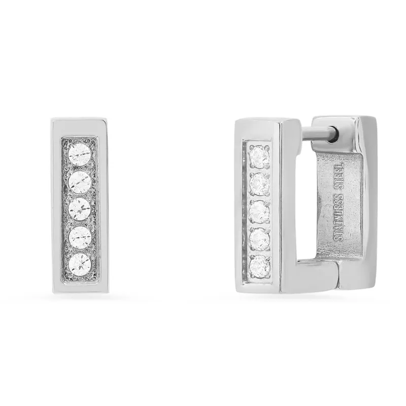 Square Huggie Earrings + Simulated Diamonds made by Zulily