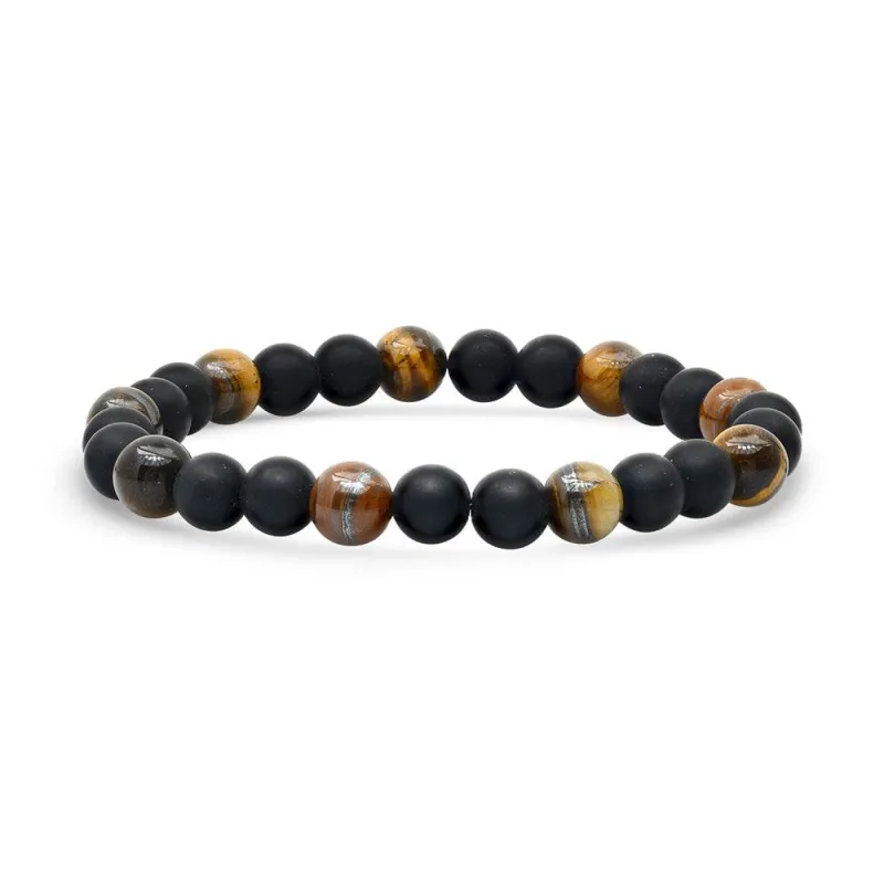 Tiger Eye & Black Lava Beaded Bracelet made by Zulily