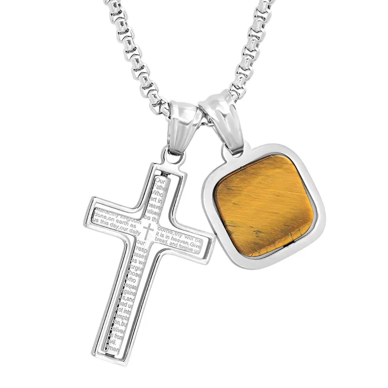 Lord's Prayer Spinner Cross + Stone Accent made by Zulily