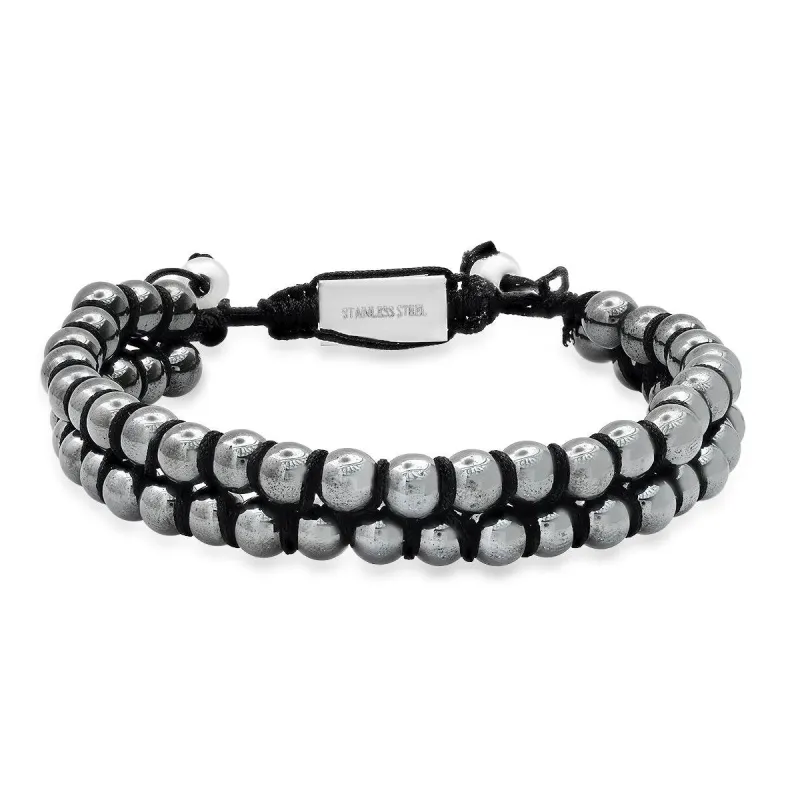 Double Layered Hematite Beaded Bracelet made by Zulily