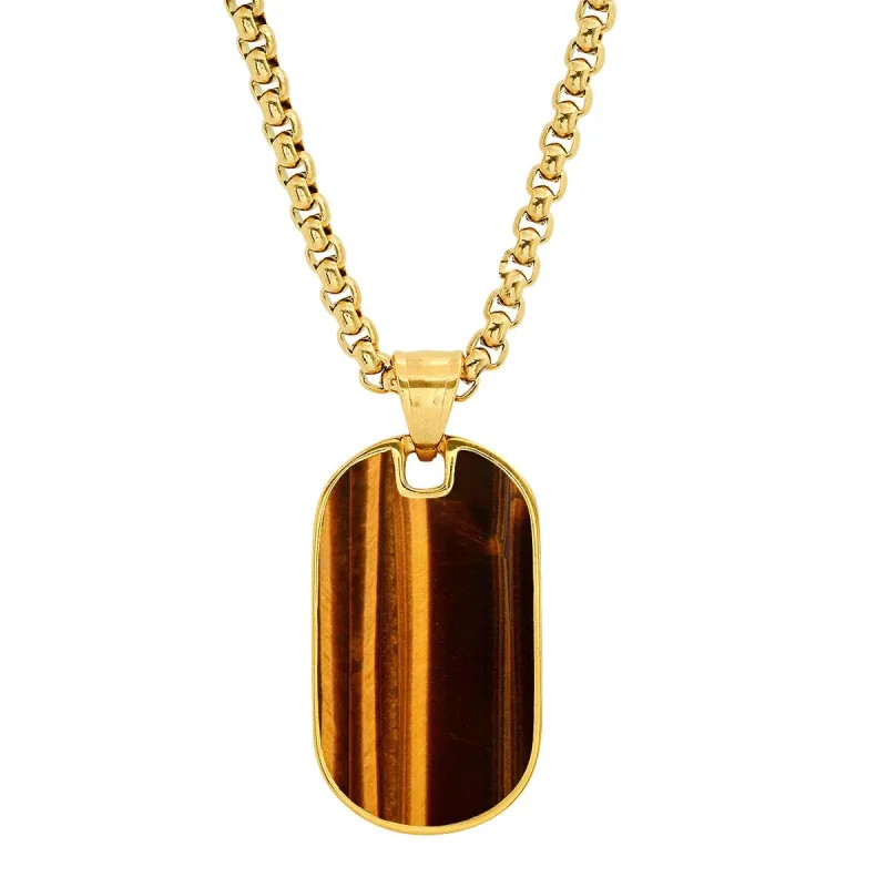 Tiger Eye Dog Tag Necklace made by Zulily