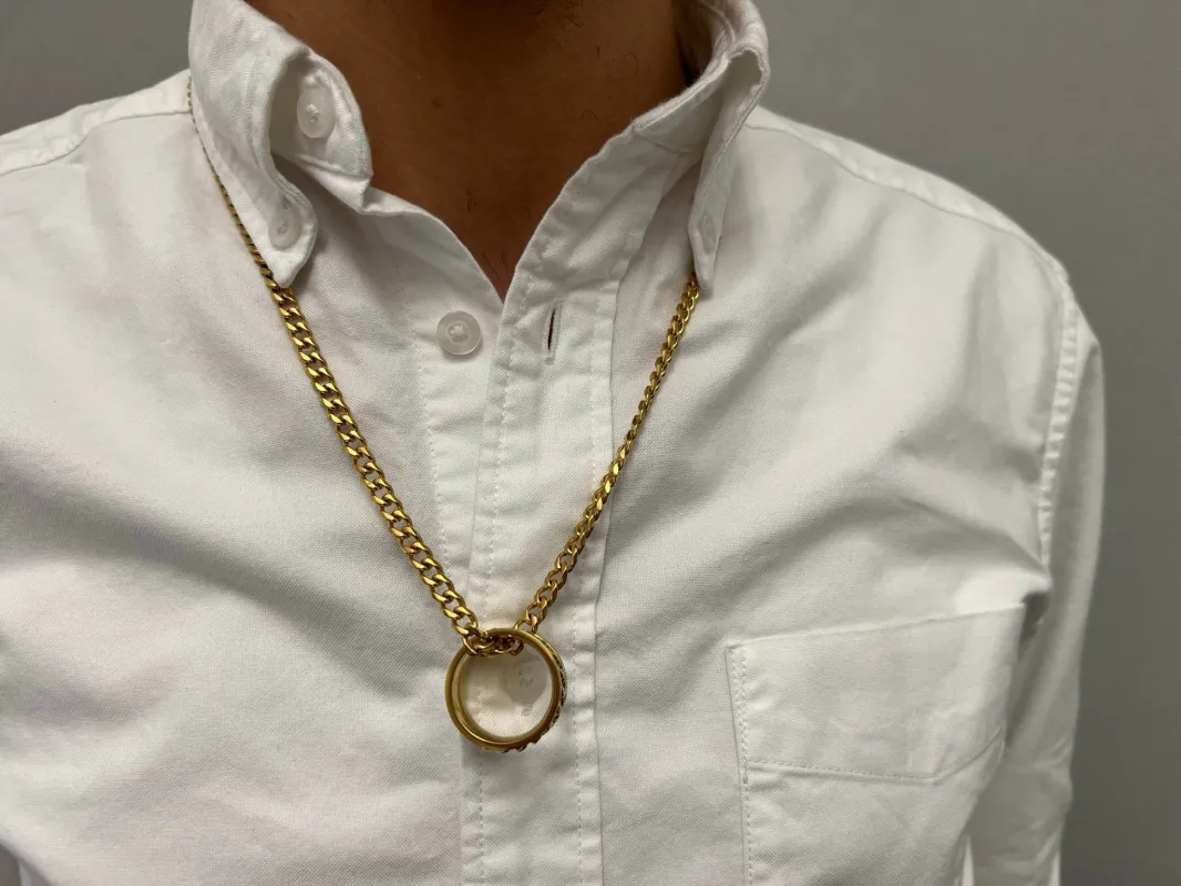 Cuban Link Chain & Spinner Ring Set made by Zulily