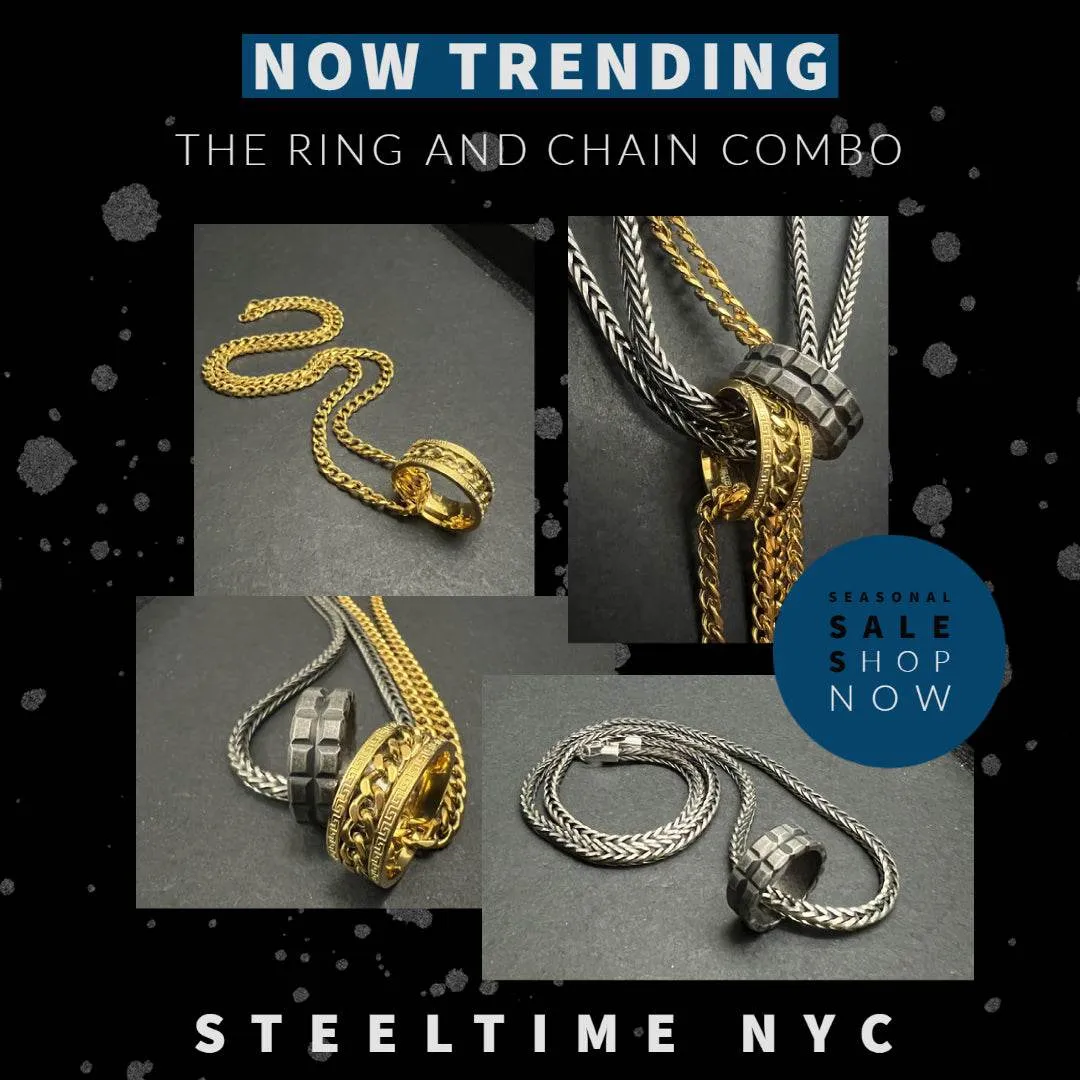 Studded Ring via Wheat Chain Slide-On Set sold by Zulily product image thumbnail 3