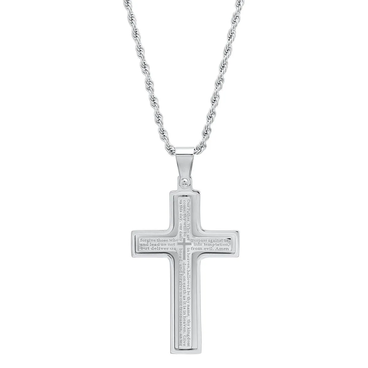 Lords Prayer Spinner Cross Pendant sold by Zulily