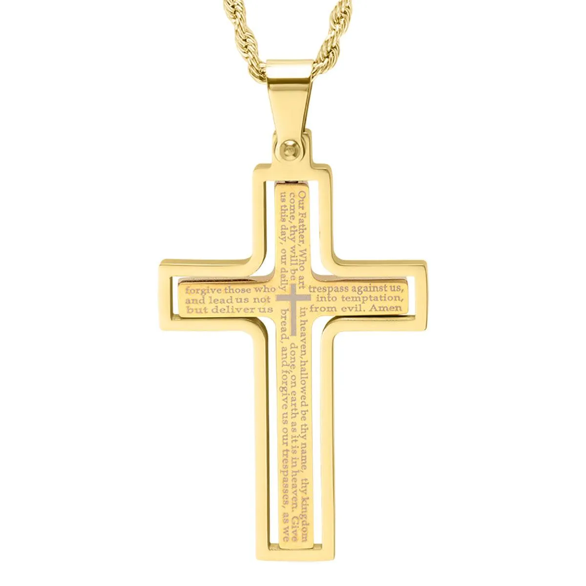 Lords Prayer Spinner Cross Pendant sold by Zulily product image thumbnail 2