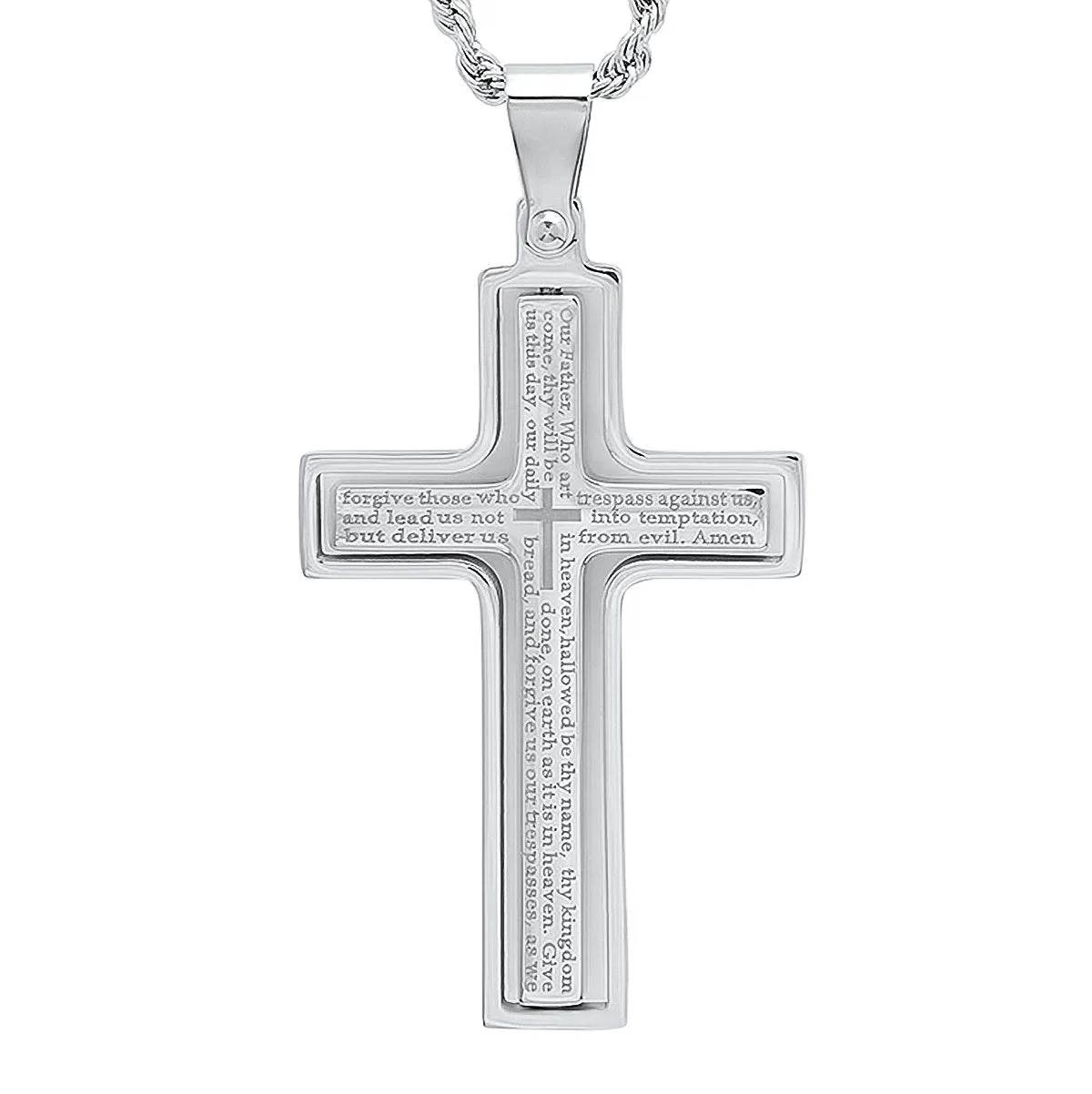 Lords Prayer Spinner Cross Pendant sold by Zulily product image thumbnail 3