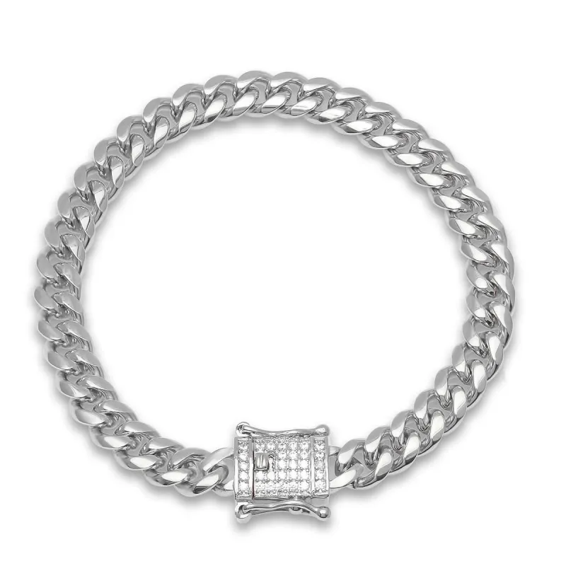 Miami Cuban Link Luxe Iced Out Lock Bracelet made by Zulily