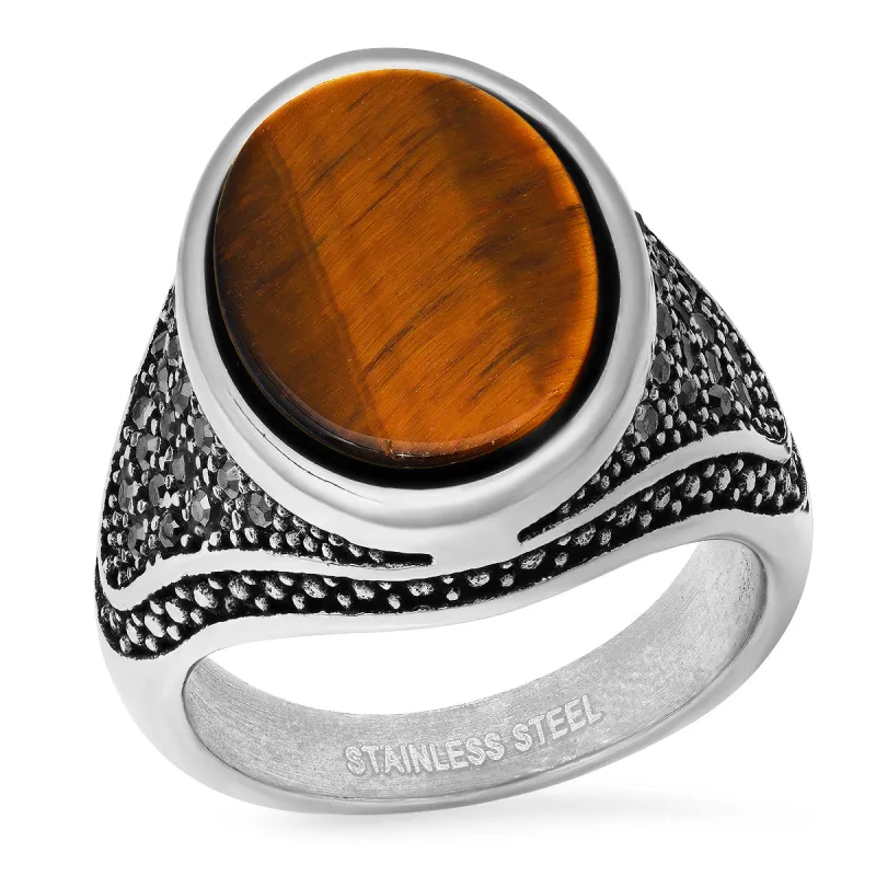 King Royale Oval Tiger Eye Ring made by Zulily