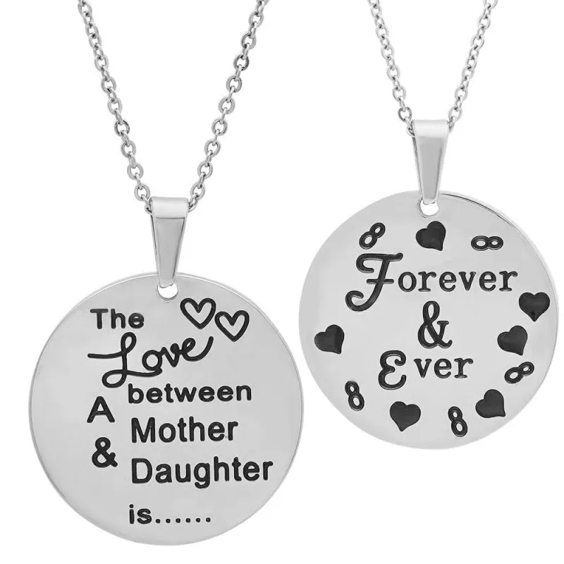 Double Sided 'The Love Between A Mother And Daughter Is' 'Forever And Ever' Circle Pendant made by Zulily