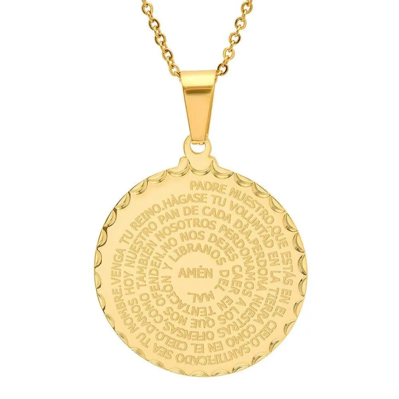 Padre Nuestro Prayer Medallion Necklace made by Zulily