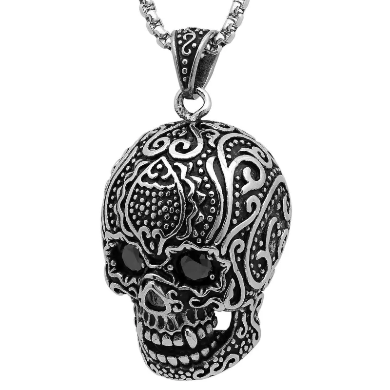 Skull Pendant with Simulated Diamonds made by Zulily