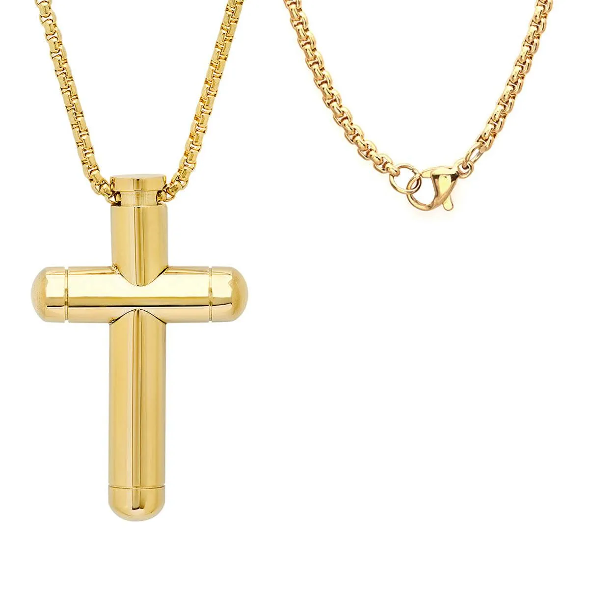 18K Gold Plated Stainless Steel Tube Cross Pendant sold by Zulily product image thumbnail 2