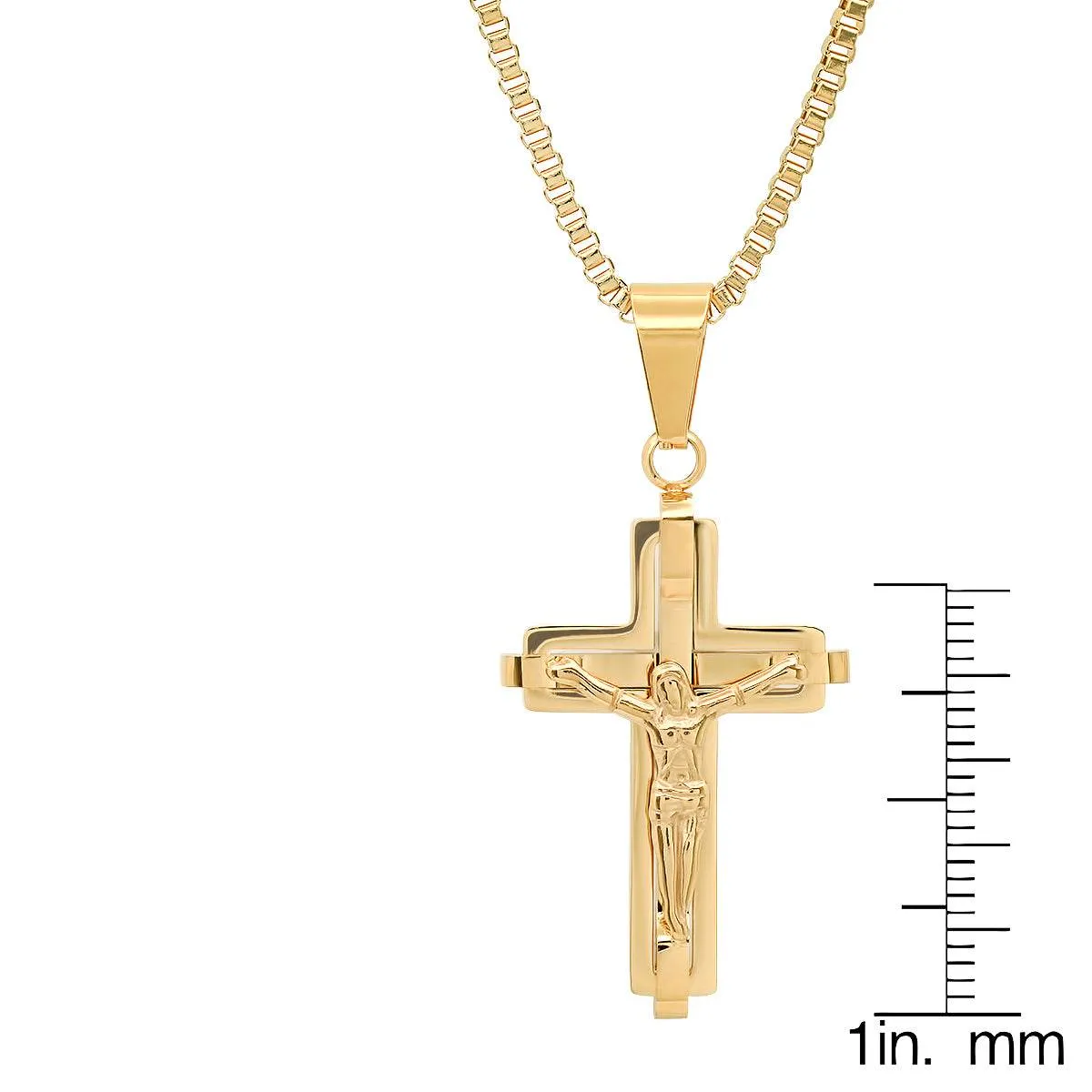 18K Gold Plated Stainless Steel Crucifix Pendant sold by Zulily product image thumbnail 3