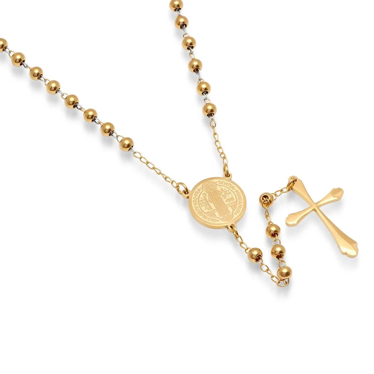 18K Gold Plated Stainless Steel Rosary Necklace sold by Zulily product image thumbnail 2