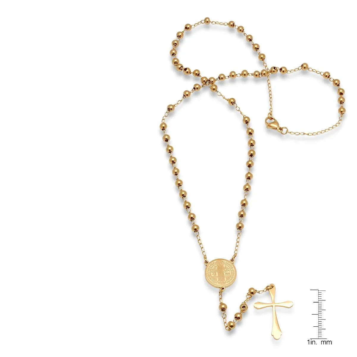 18K Gold Plated Stainless Steel Rosary Necklace sold by Zulily product image thumbnail 3