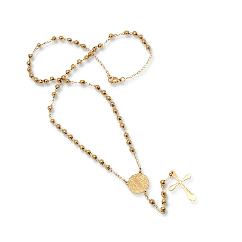 18K Gold Plated Stainless Steel Rosary Necklace made by Zulily