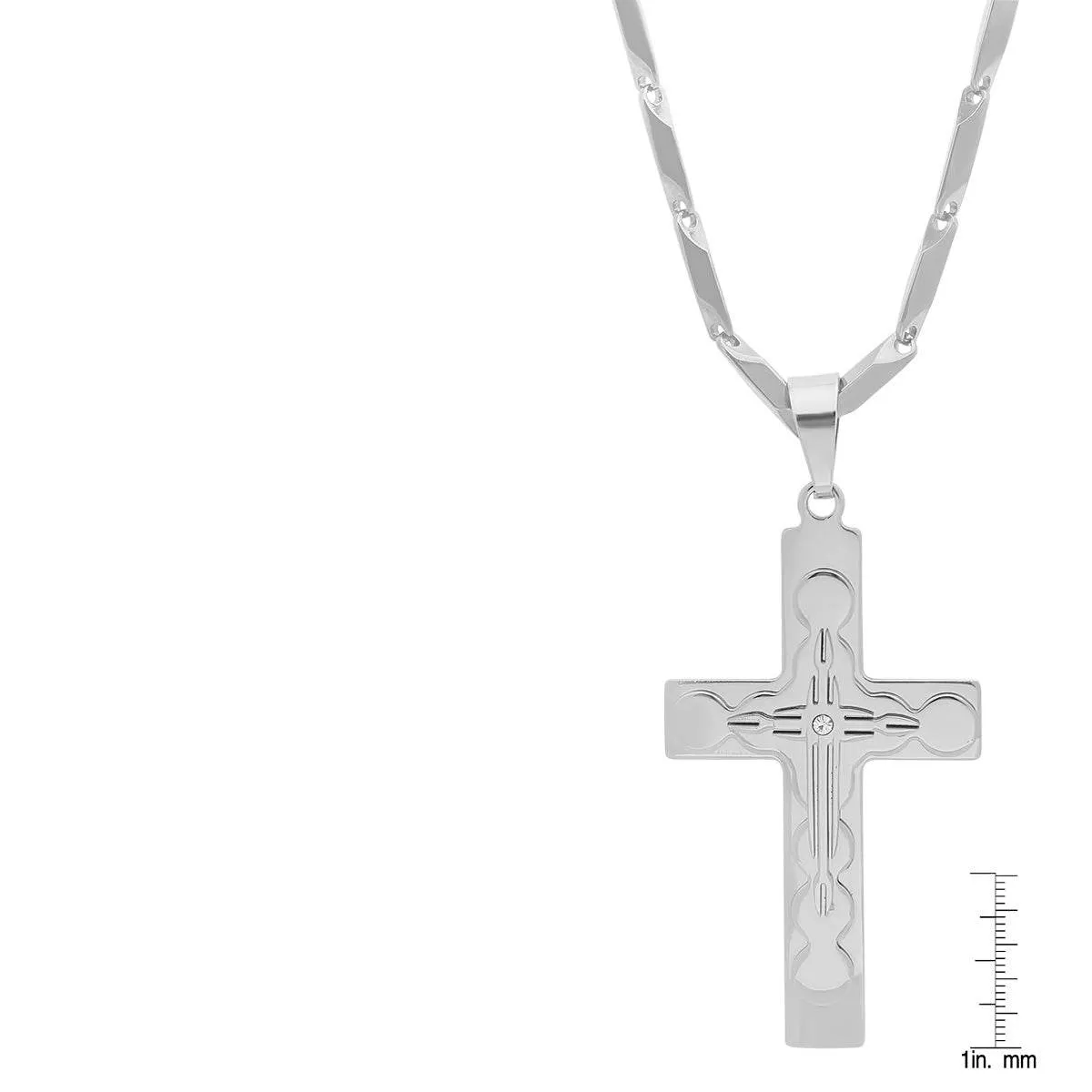 Stainless Steel Simulated Diamond Cross Pendant sold by Zulily product image thumbnail 3