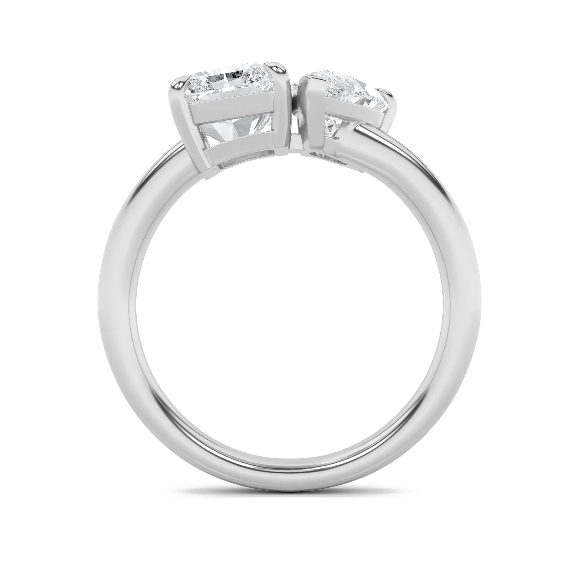3Cttw Radiant Shaped Lab Grown Diamond (F/VS) Toi et Moi Fashion Ring in 14K Gold sold by Zulily product image thumbnail 3