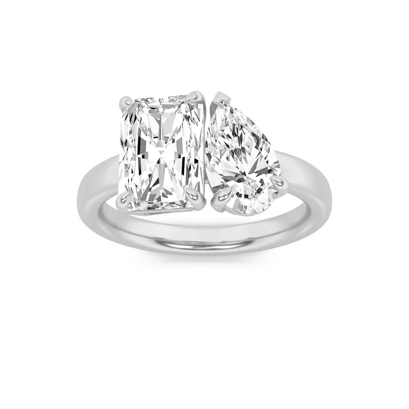 3Cttw Radiant Shaped Lab Grown Diamond (F/VS) Toi et Moi Fashion Ring in 14K Gold made by Zulily