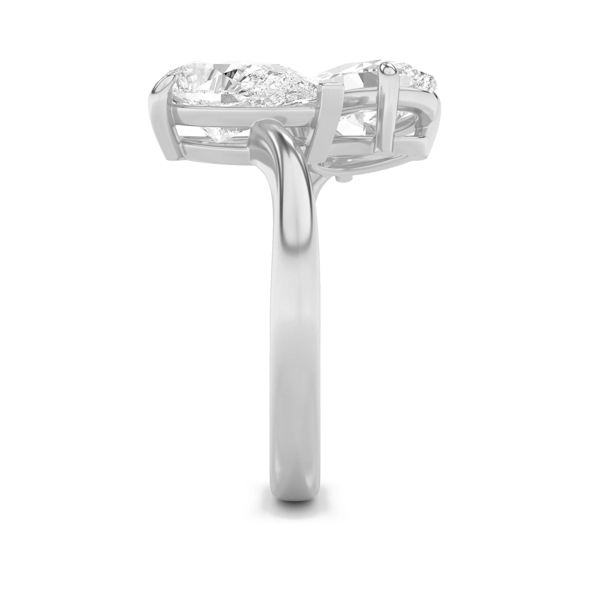 3Cttw Oval Shaped Lab Grown Diamond (F/VS) Toi et Moi Fashiion Ring in 14K Gold sold by Zulily product image thumbnail 5