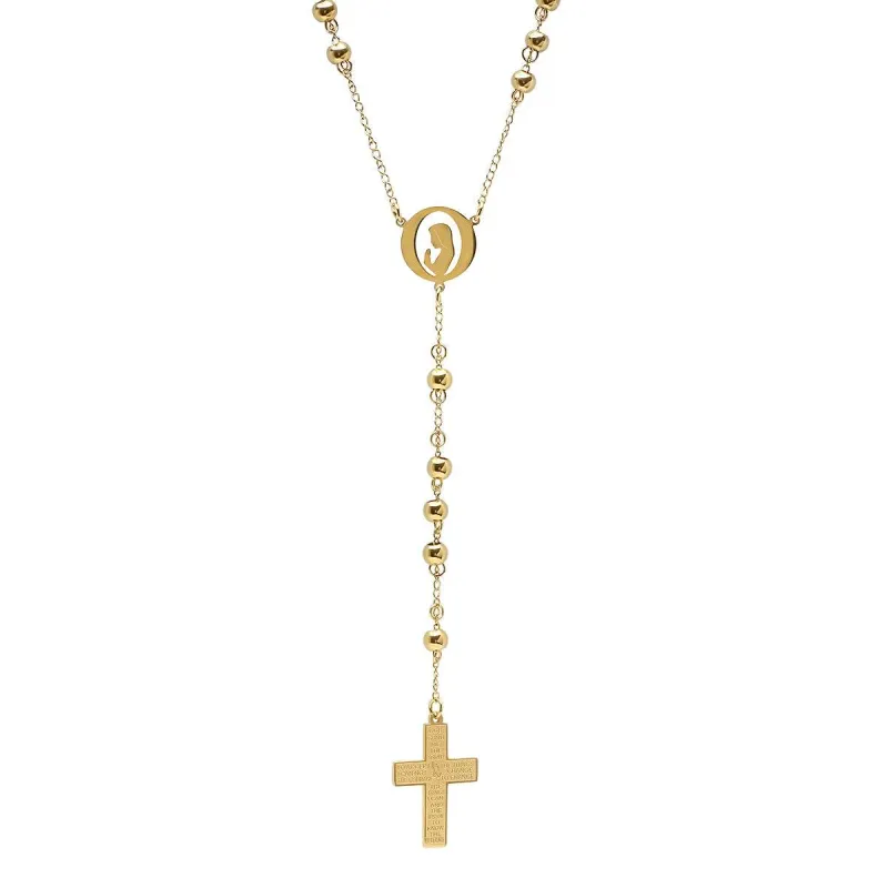 18k Gold Plated Serenity Prayer Rosary Necklace made by Zulily