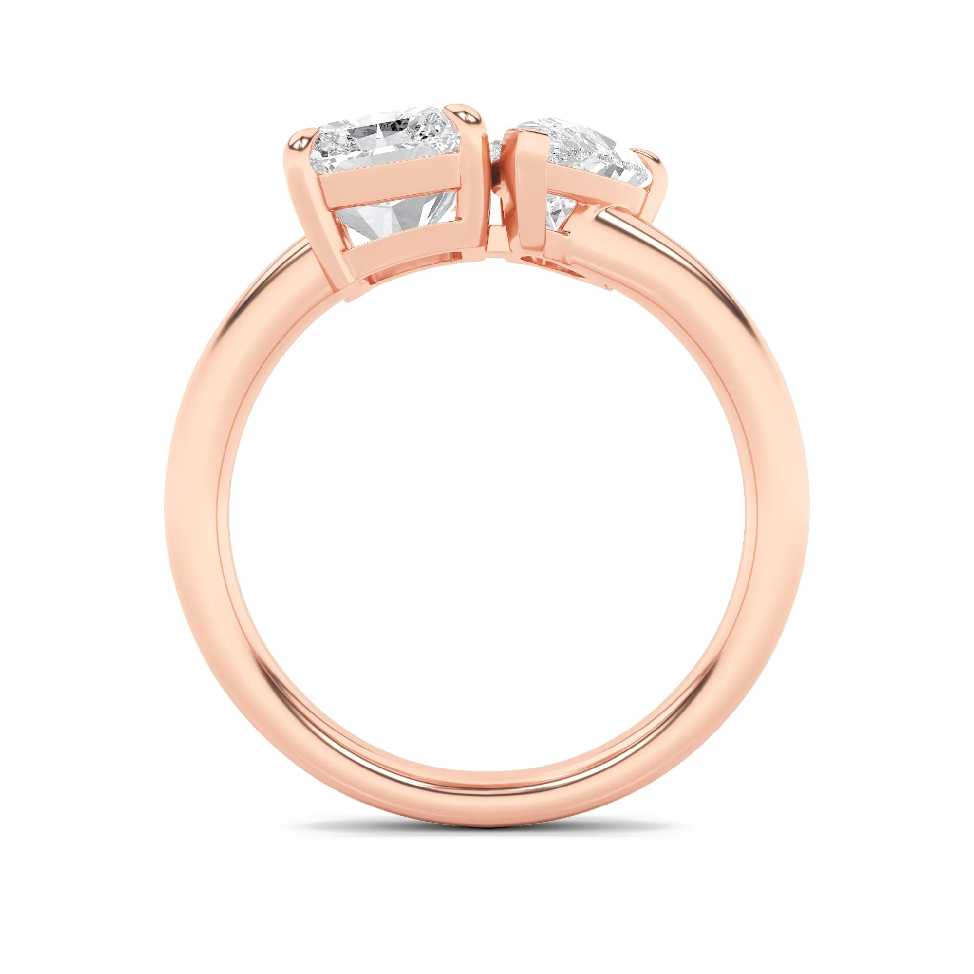 3Cttw Radiant Shaped Lab Grown Diamond (F/VS) Toi et Moi Fashion Ring in 14K Gold sold by Zulily product image thumbnail 4