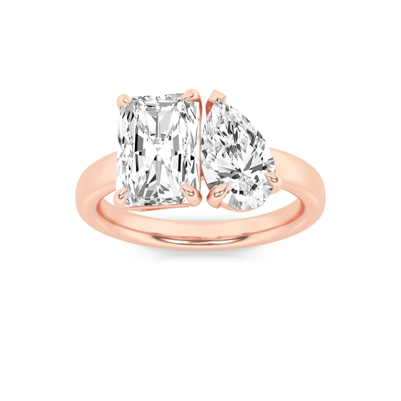 3Cttw Radiant Shaped Lab Grown Diamond (F/VS) Toi et Moi Fashion Ring in 14K Gold made by Zulily
