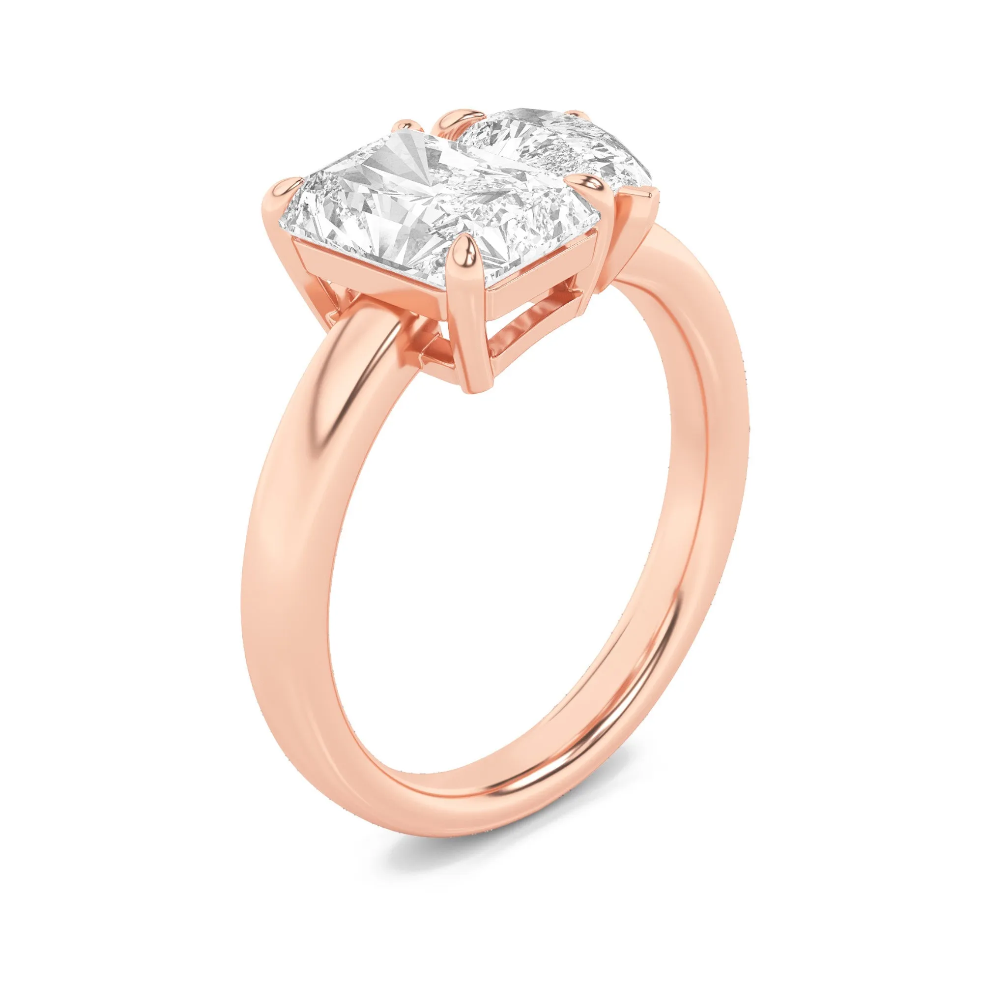 3Cttw Radiant Shaped Lab Grown Diamond (F/VS) Toi et Moi Fashion Ring in 14K Gold sold by Zulily product image thumbnail 3