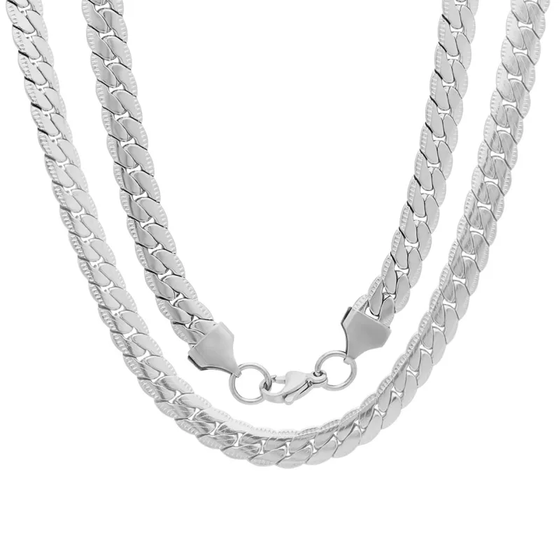 **Stainless Steel Flat Curb Chain Necklace** made by Zulily