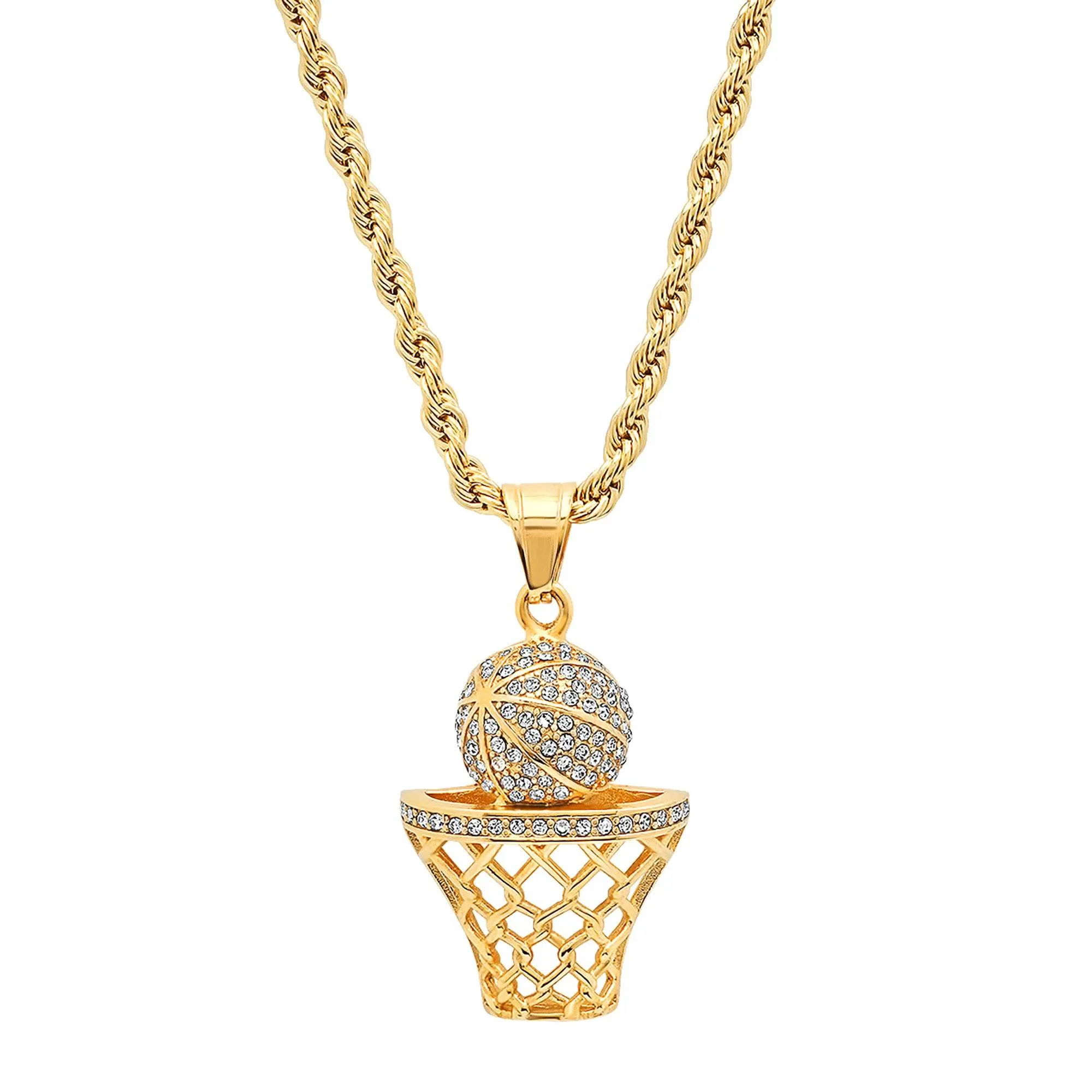 Iced Sports Pendant Necklace Set – Soccer, Football & Hoop (3-Piece) sold by Zulily product image thumbnail 3