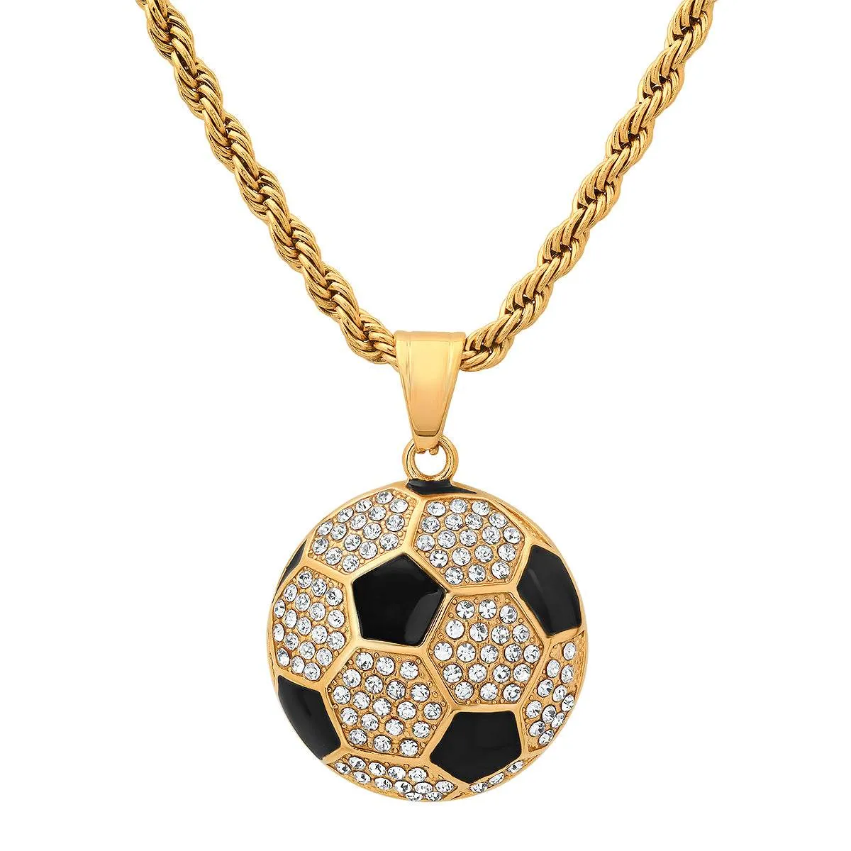 Iced Sports Pendant Necklace Set – Soccer, Football & Hoop (3-Piece) sold by Zulily product image thumbnail 4