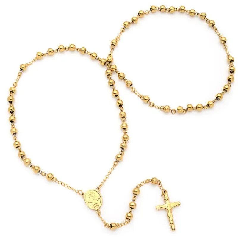 Ladies 18kt Gold Plated Rosary Necklace made by Zulily