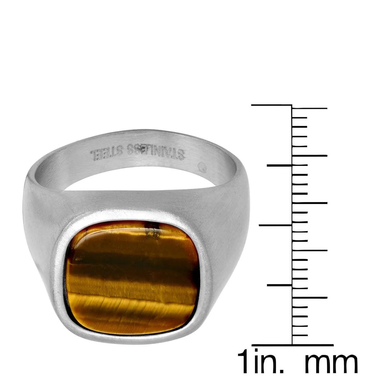 Stainless Steel Ring with Tiger Eye Center Stone sold by Zulily product image thumbnail 4