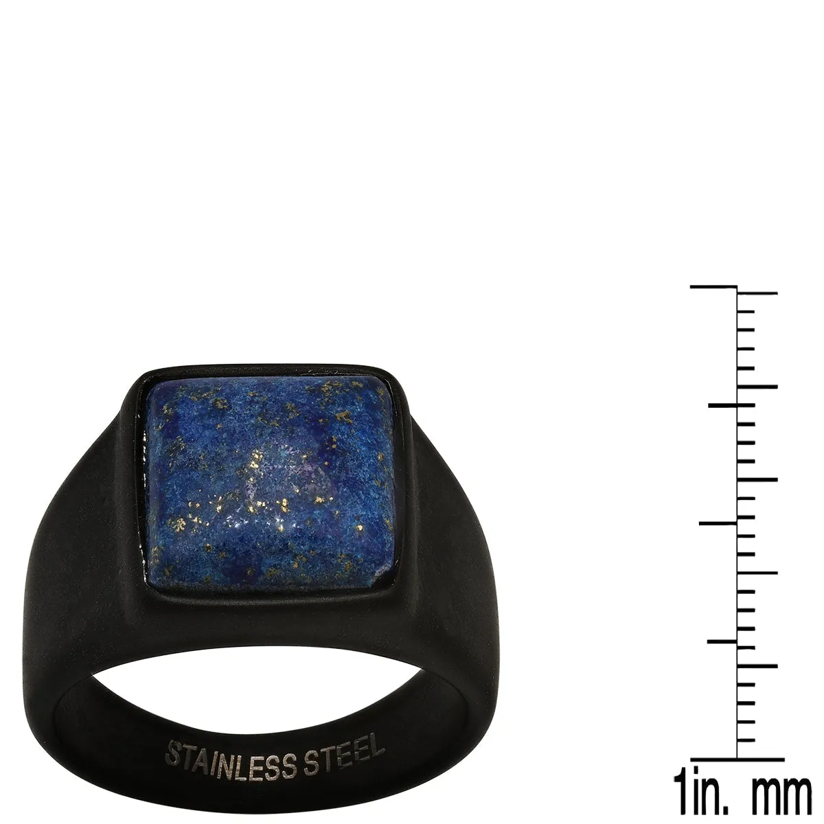 Black Stainless Steel Square Lapis Ring sold by Zulily product image thumbnail 4