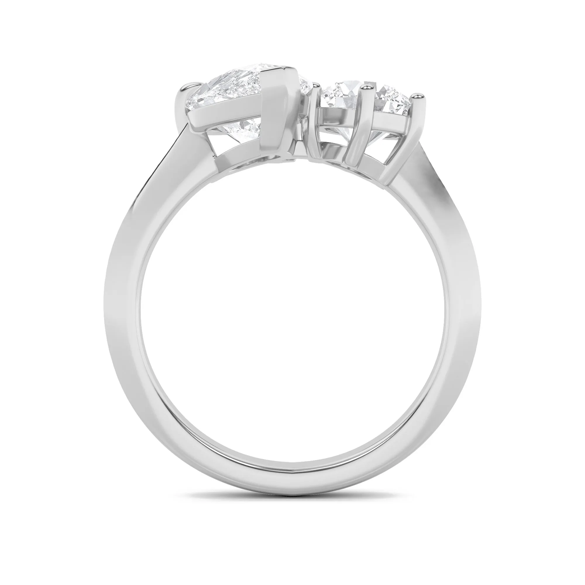 3Cttw Pear Shaped Lab Grown Diamond (F/VS) Toi et Moi Engagement Ring in 14K Gold sold by Zulily product image thumbnail 3