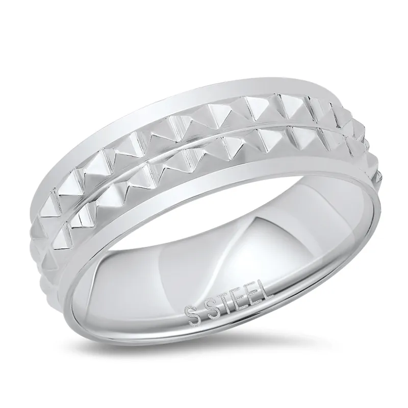 Stainless Steel Spike Band Ring made by Zulily