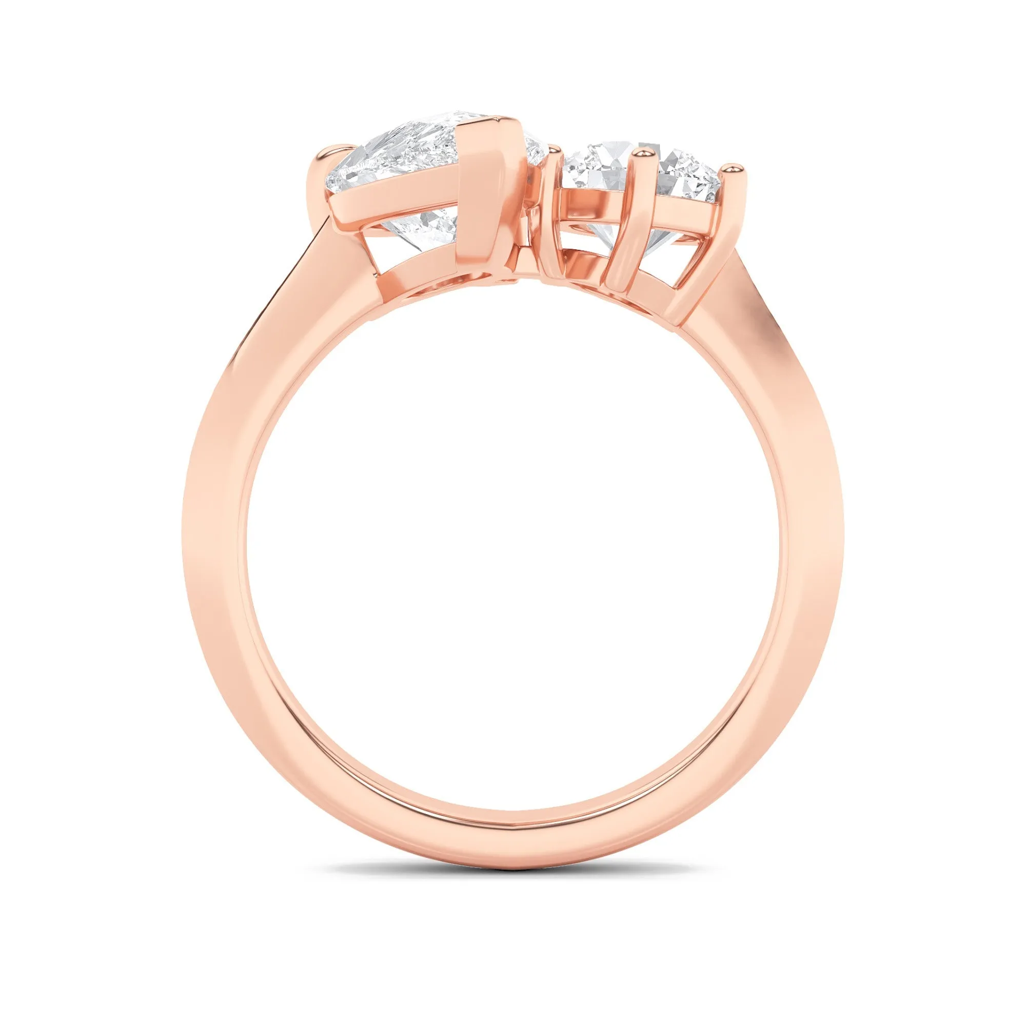3Cttw Pear Shaped Lab Grown Diamond (F/VS) Toi et Moi Engagement Ring in 14K Gold sold by Zulily product image thumbnail 4