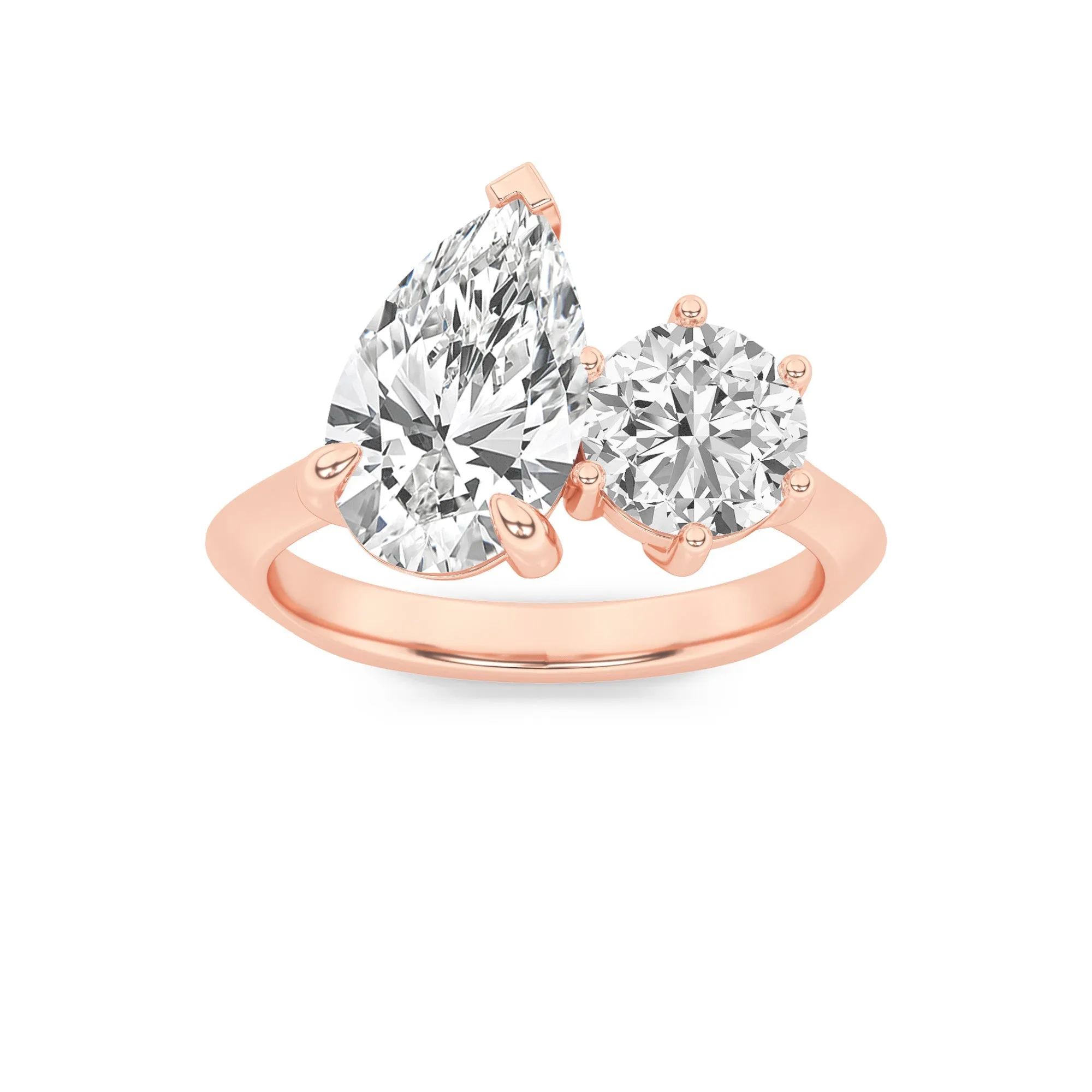 3Cttw Pear Shaped Lab Grown Diamond (F/VS) Toi et Moi Engagement Ring in 14K Gold sold by Zulily