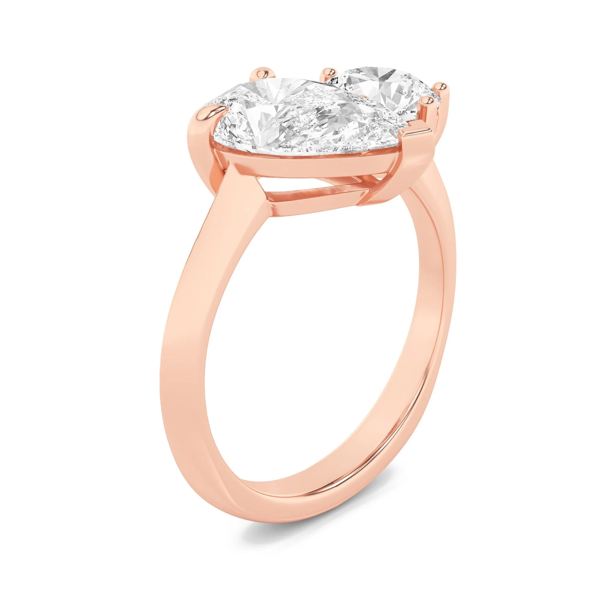 3Cttw Pear Shaped Lab Grown Diamond (F/VS) Toi et Moi Engagement Ring in 14K Gold sold by Zulily product image thumbnail 3