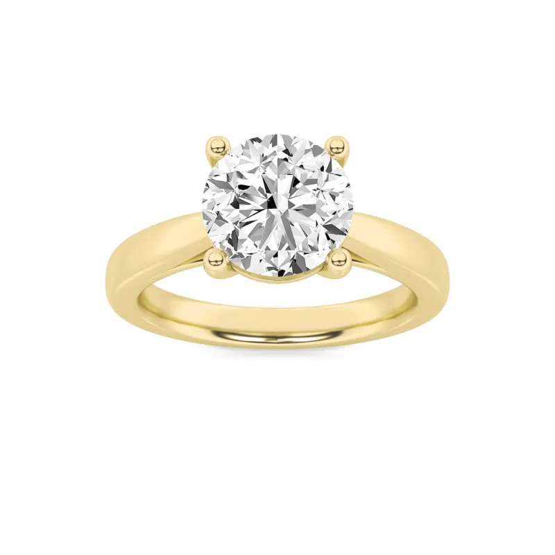 3Cttw Round Shaped Lab Grown Diamond (F/VS) Classic Shank Solitaire Engagement Ring in 14K Gold made by Zulily