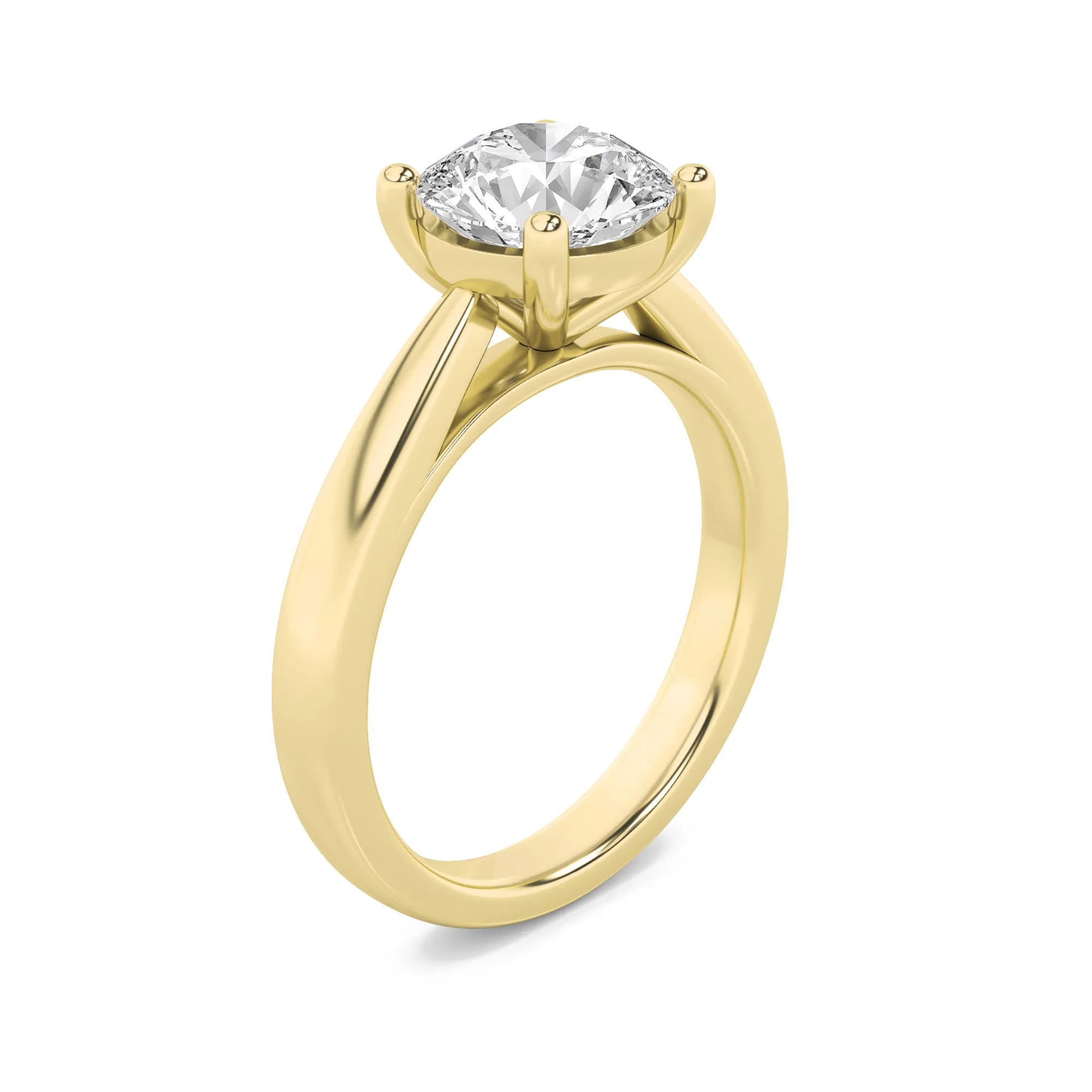 3Cttw Round Shaped Lab Grown Diamond (F/VS) Classic Shank Solitaire Engagement Ring in 14K Gold sold by Zulily product image thumbnail 3