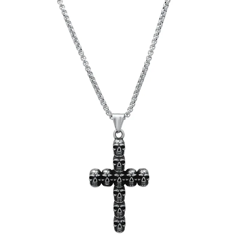 Stainless Steel Skull Cross Pendant made by Zulily