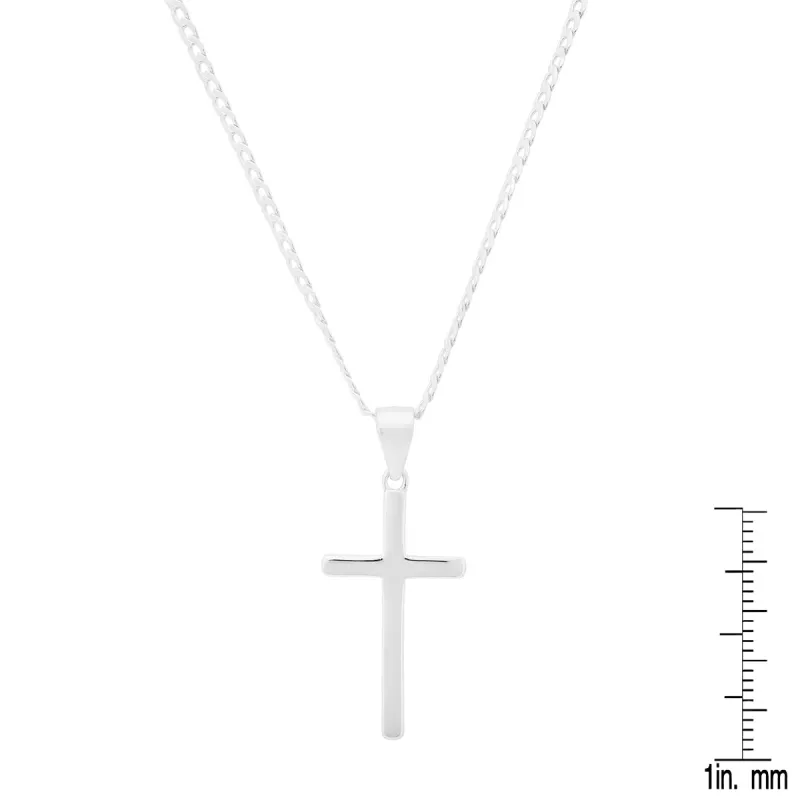 Sterling Silver Rope Chain And Cross Pendant made by Zulily