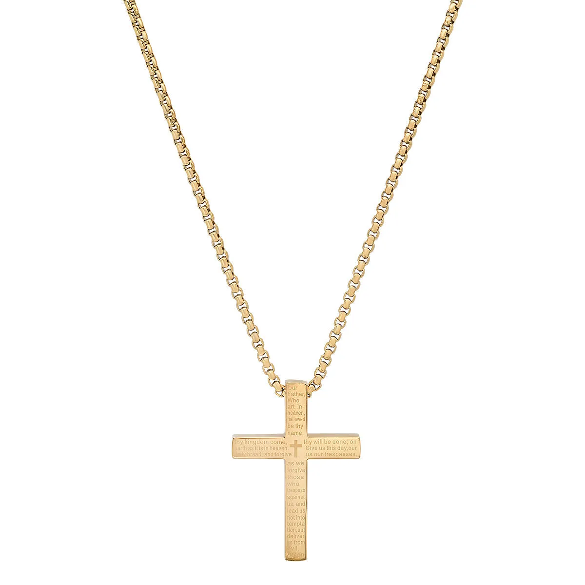 Stainless Steel Lord'S Prayer Square Cross Pendant sold by Zulily product image thumbnail 4