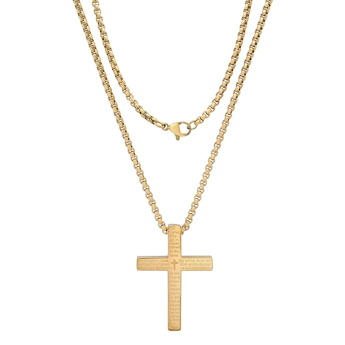Stainless Steel Lord'S Prayer Square Cross Pendant sold by Zulily product image thumbnail 5