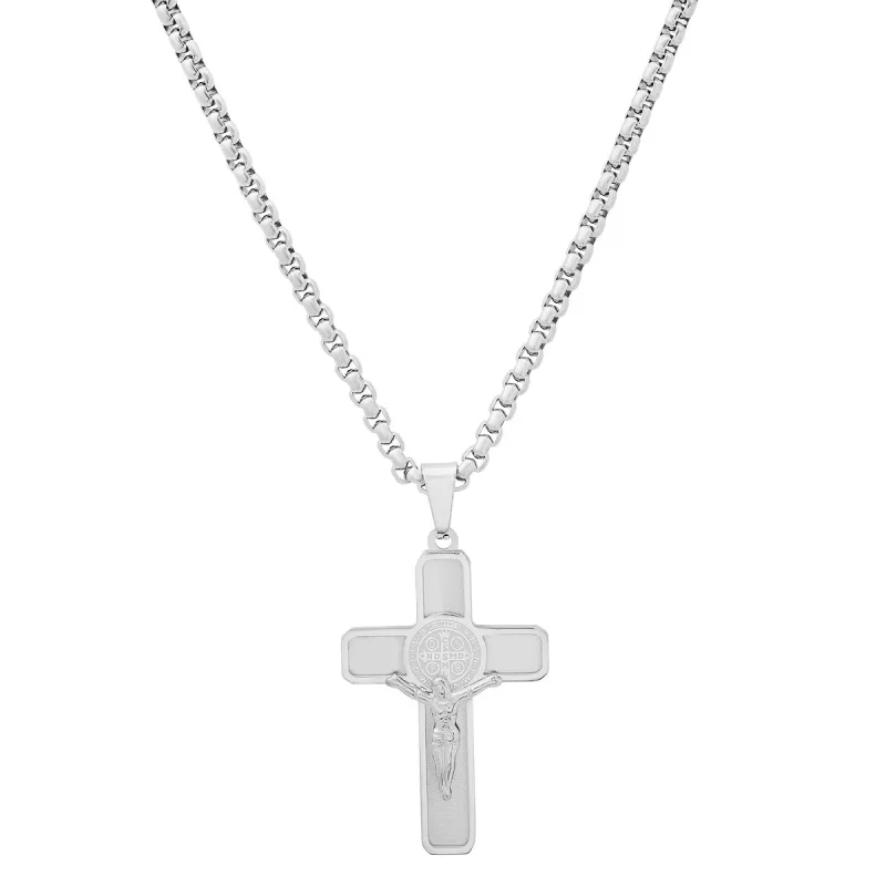 Stainless Steel St. Benedict Crucifix Pendant made by Zulily