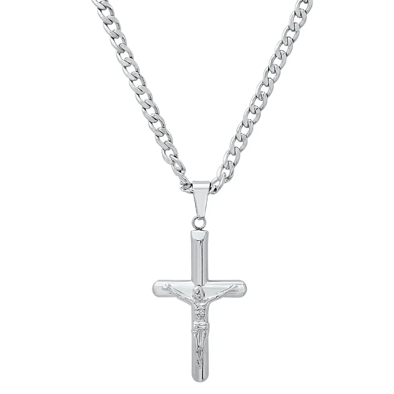Stainless Steel Tube Crucifix Pendant made by Zulily