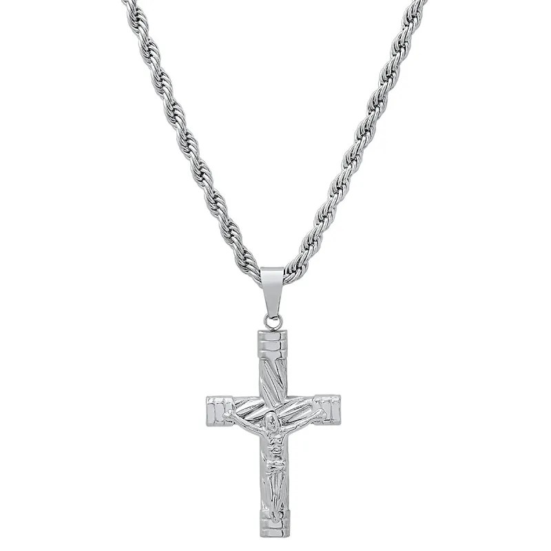 Stainless Steel Rope Crucifix Pendant made by Zulily