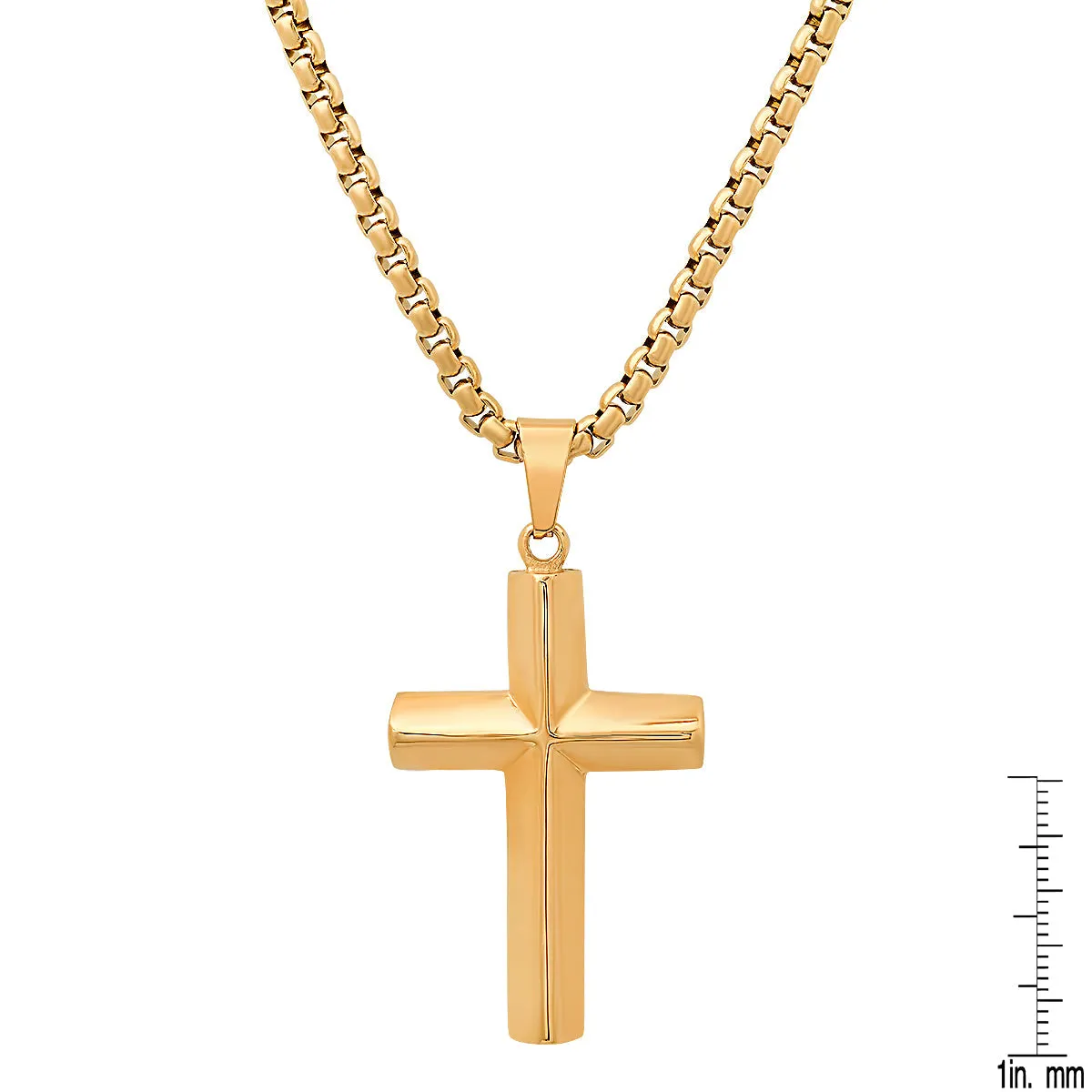 18K Gold Plated Stainless Steel Knife Edge Cross Pendant sold by Zulily product image thumbnail 3